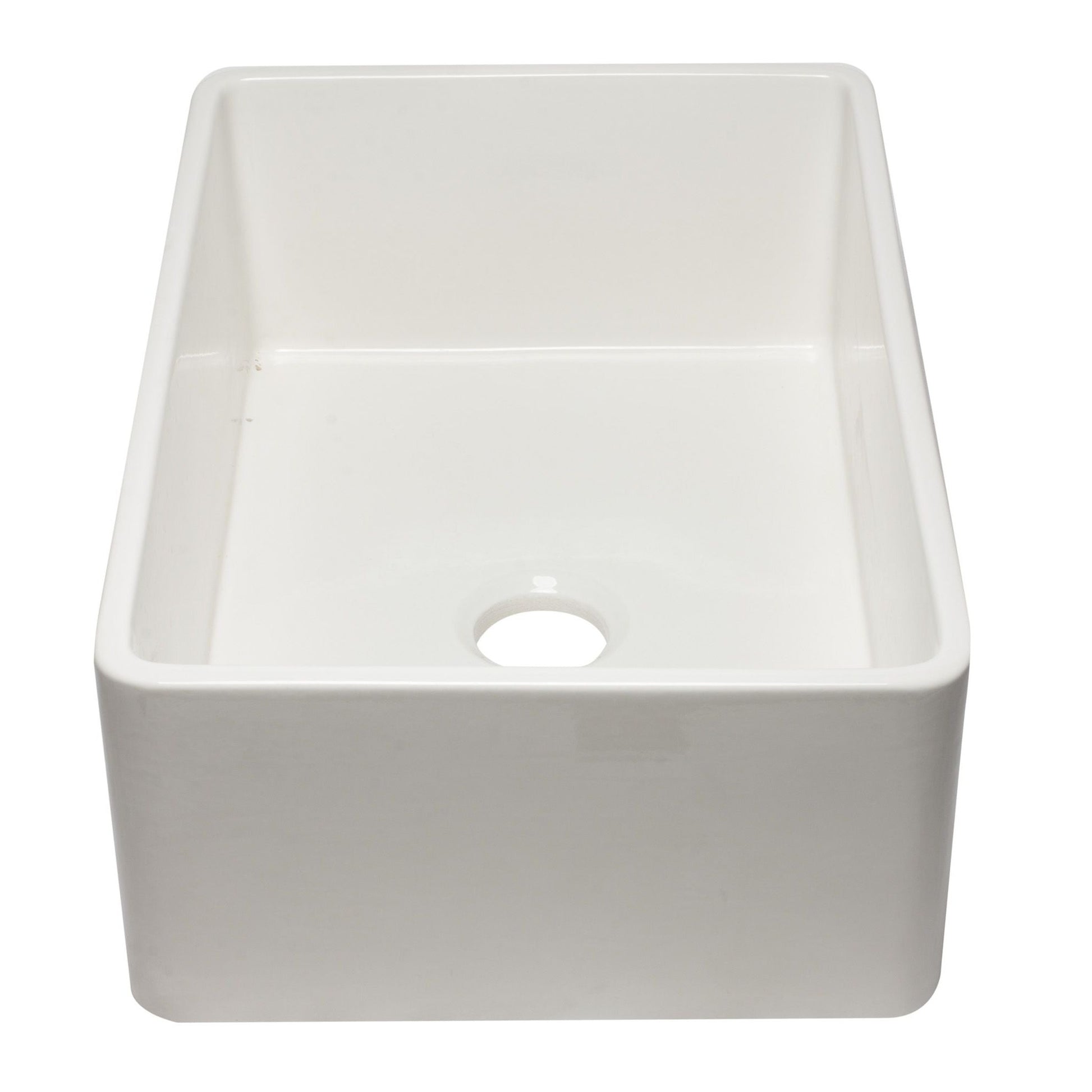 ALFI Brand AB3020SB-W 30 inch White Reversible Single Fireclay Farmhouse Kitchen Sink