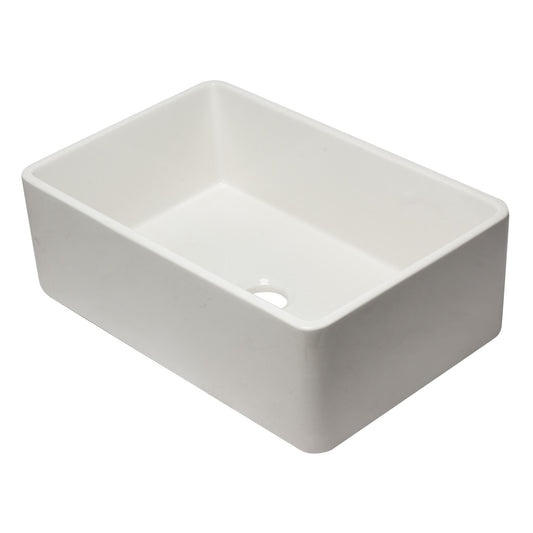 ALFI Brand AB3020SB-W 30 inch White Reversible Single Fireclay Farmhouse Kitchen Sink