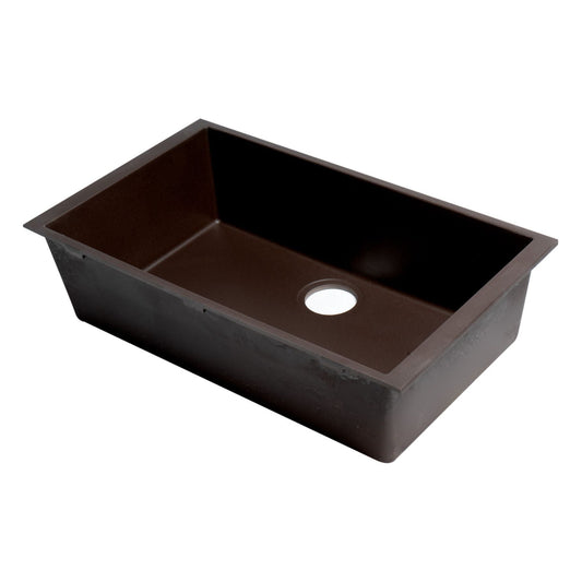 ALFI Brand AB3020UM-C Chocolate 30" Undermount Single Bowl Granite Composite Kitchen Sink