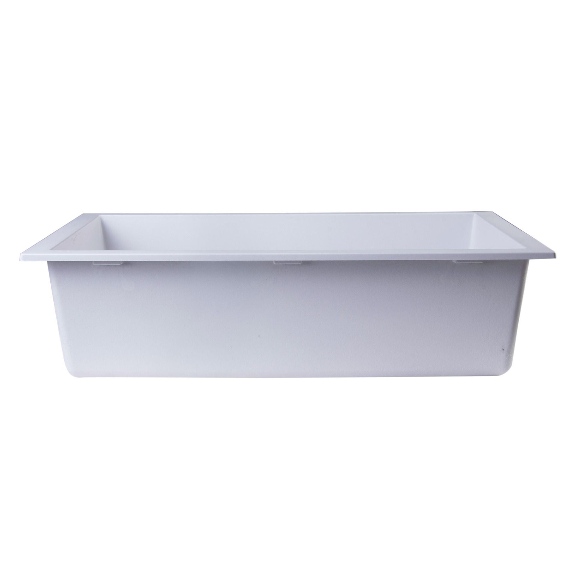 ALFI Brand AB3020UM-W White 30" Undermount Single Bowl Granite Composite Kitchen Sink