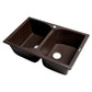ALFI Brand AB3220DI-C Chocolate 32" Drop-In Double Bowl Granite Composite Kitchen Sink