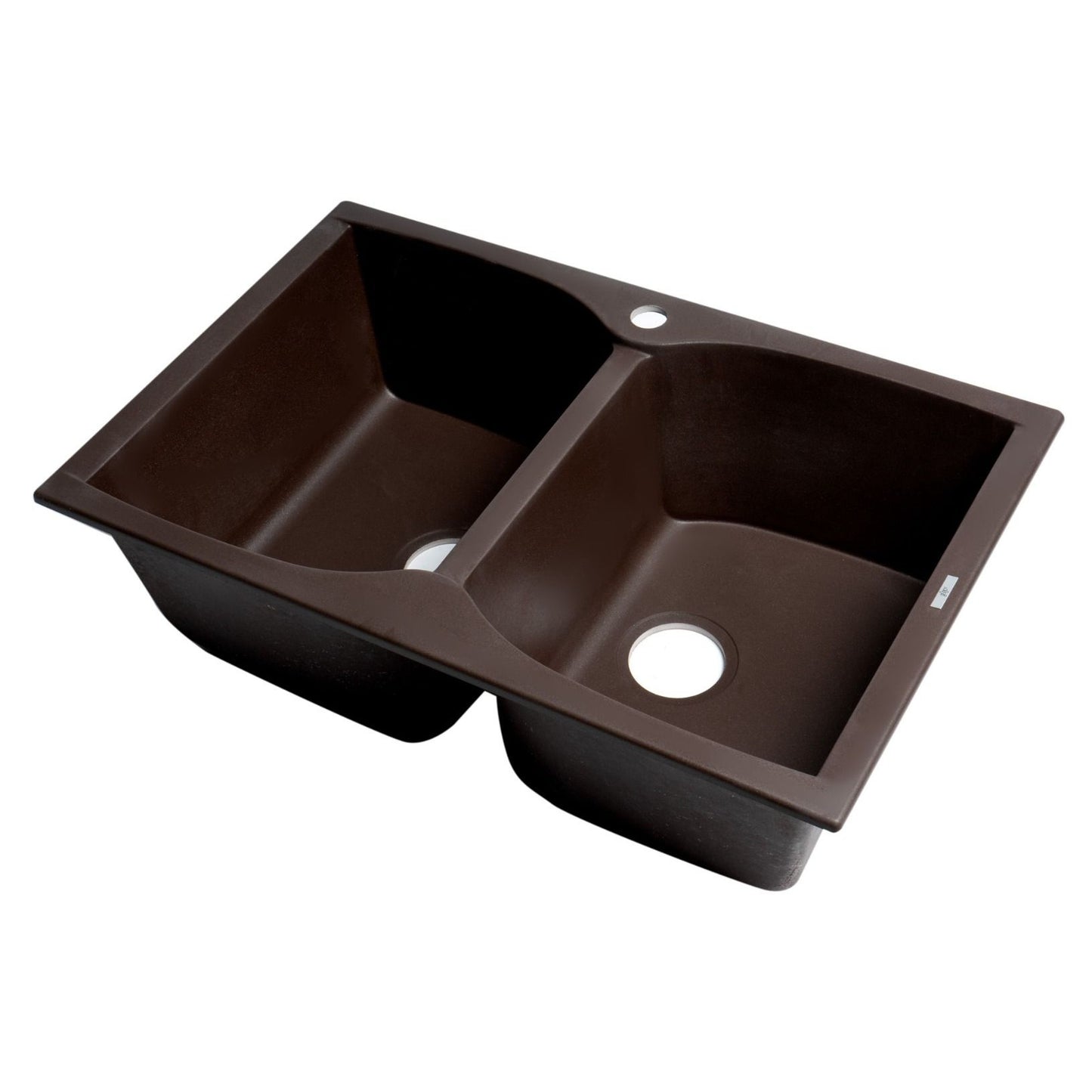 ALFI Brand AB3220DI-C Chocolate 32" Drop-In Double Bowl Granite Composite Kitchen Sink