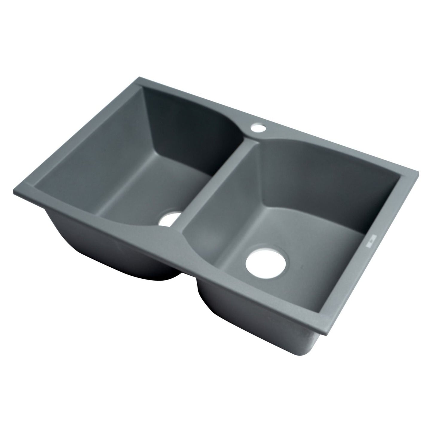 ALFI Brand AB3220DI-T Titanium 32" Drop-In Double Bowl Granite Composite Kitchen Sink