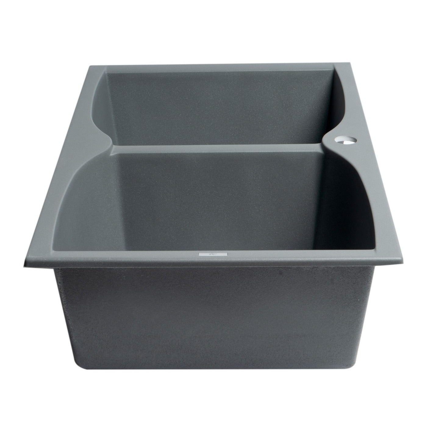 ALFI Brand AB3220DI-T Titanium 32" Drop-In Double Bowl Granite Composite Kitchen Sink