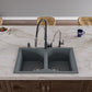 ALFI Brand AB3220DI-T Titanium 32" Drop-In Double Bowl Granite Composite Kitchen Sink