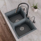 ALFI Brand AB3220DI-T Titanium 32" Drop-In Double Bowl Granite Composite Kitchen Sink