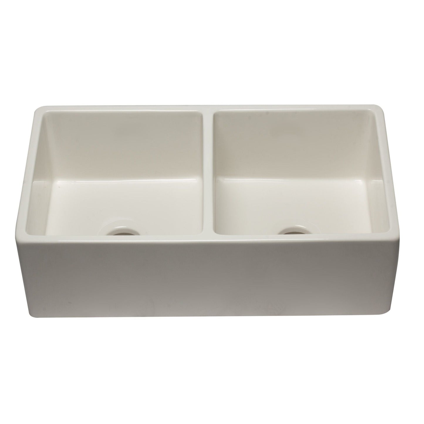 ALFI Brand AB3318DB-B 33 inch Biscuit Reversible Double Fireclay Farmhouse Kitchen Sink