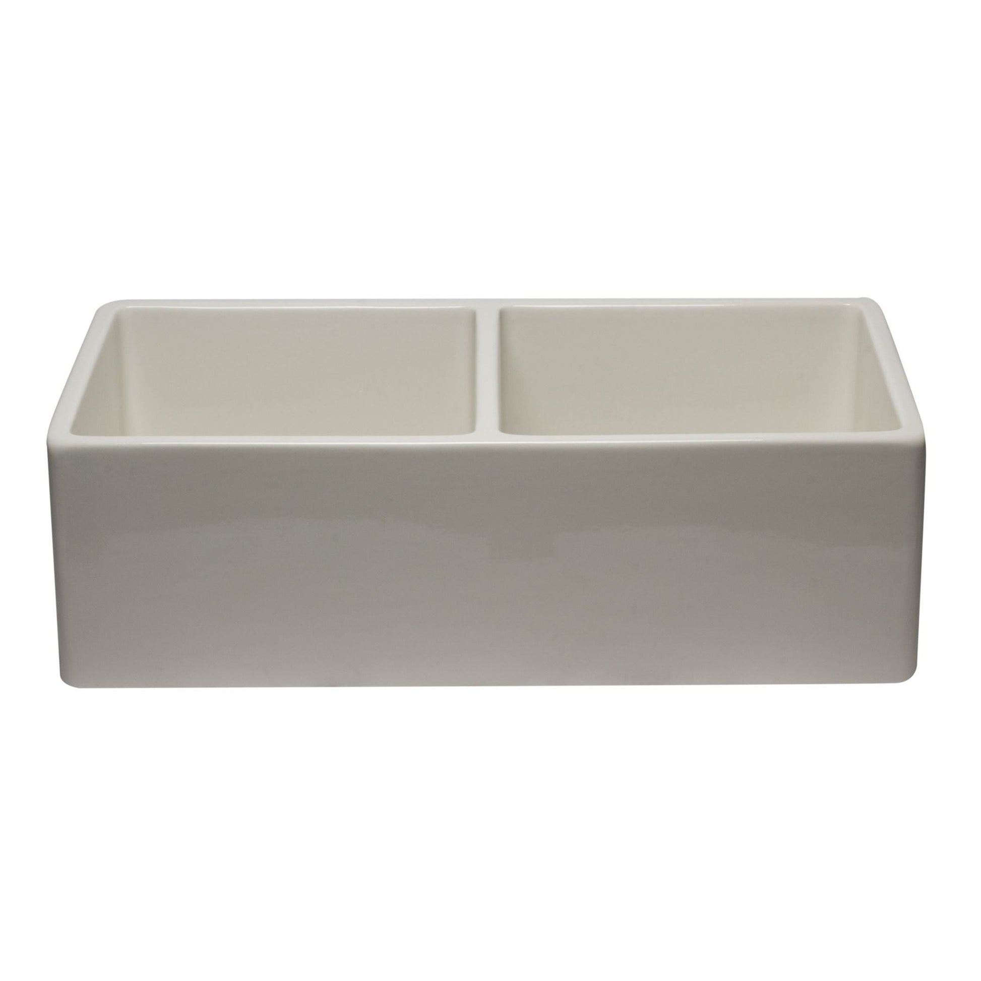 ALFI Brand AB3318DB-B 33 inch Biscuit Reversible Double Fireclay Farmhouse Kitchen Sink