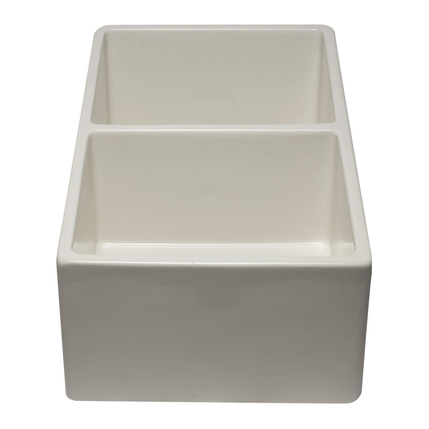 ALFI Brand AB3318DB-B 33 inch Biscuit Reversible Double Fireclay Farmhouse Kitchen Sink