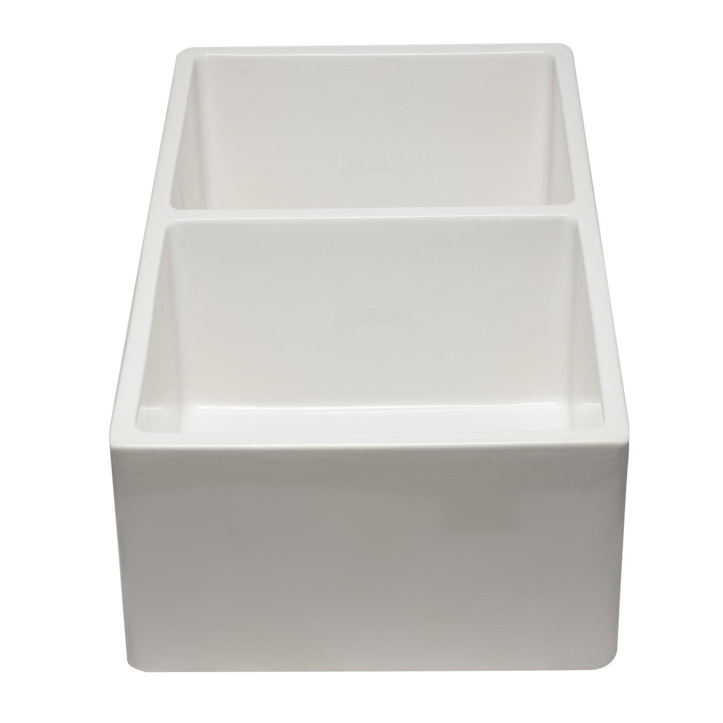 ALFI Brand AB3318DB-W 33 inch White Reversible Double Fireclay Farmhouse Kitchen Sink