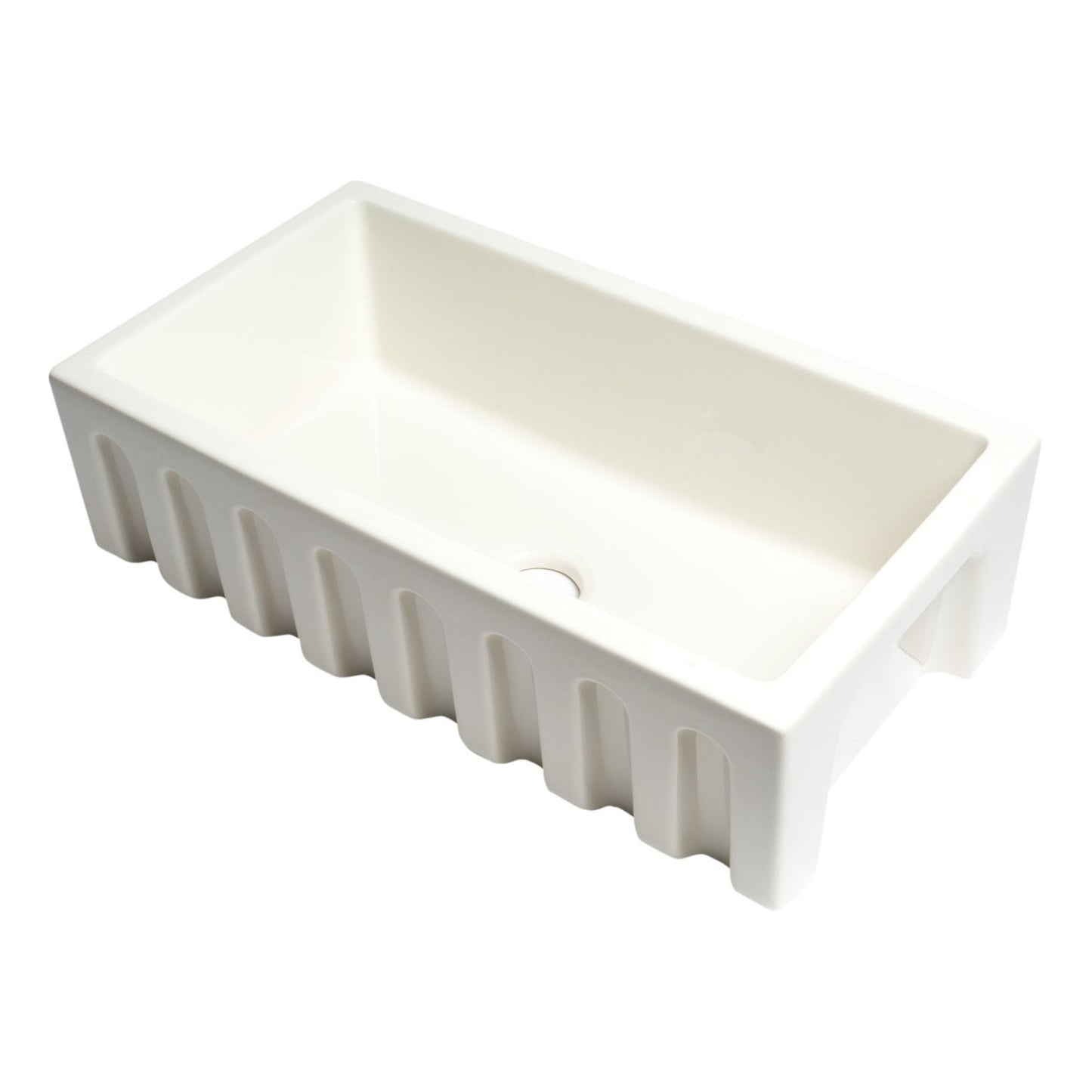ALFI Brand AB3318HS-B Biscuit 33" x 18" Reversible Fluted / Smooth Fireclay Farm Sink