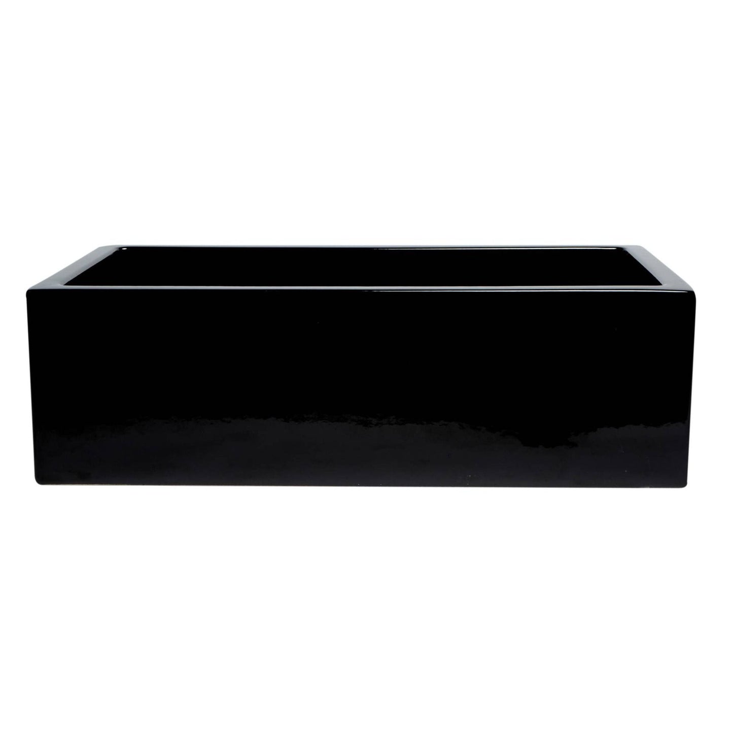 ALFI Brand AB3318HS-BG Black Gloss 33" x 18" Reversible Fluted / Smooth Fireclay Farm Sink