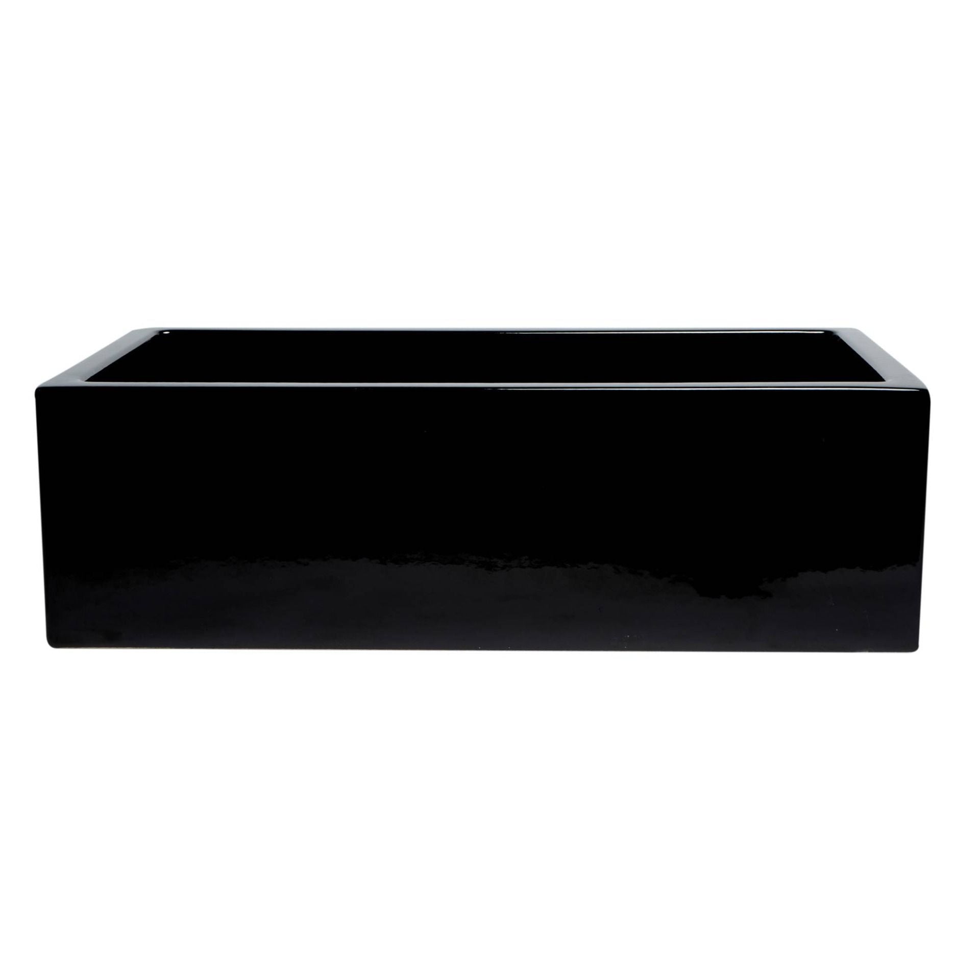 ALFI Brand AB3318HS-BG Black Gloss 33" x 18" Reversible Fluted / Smooth Fireclay Farm Sink