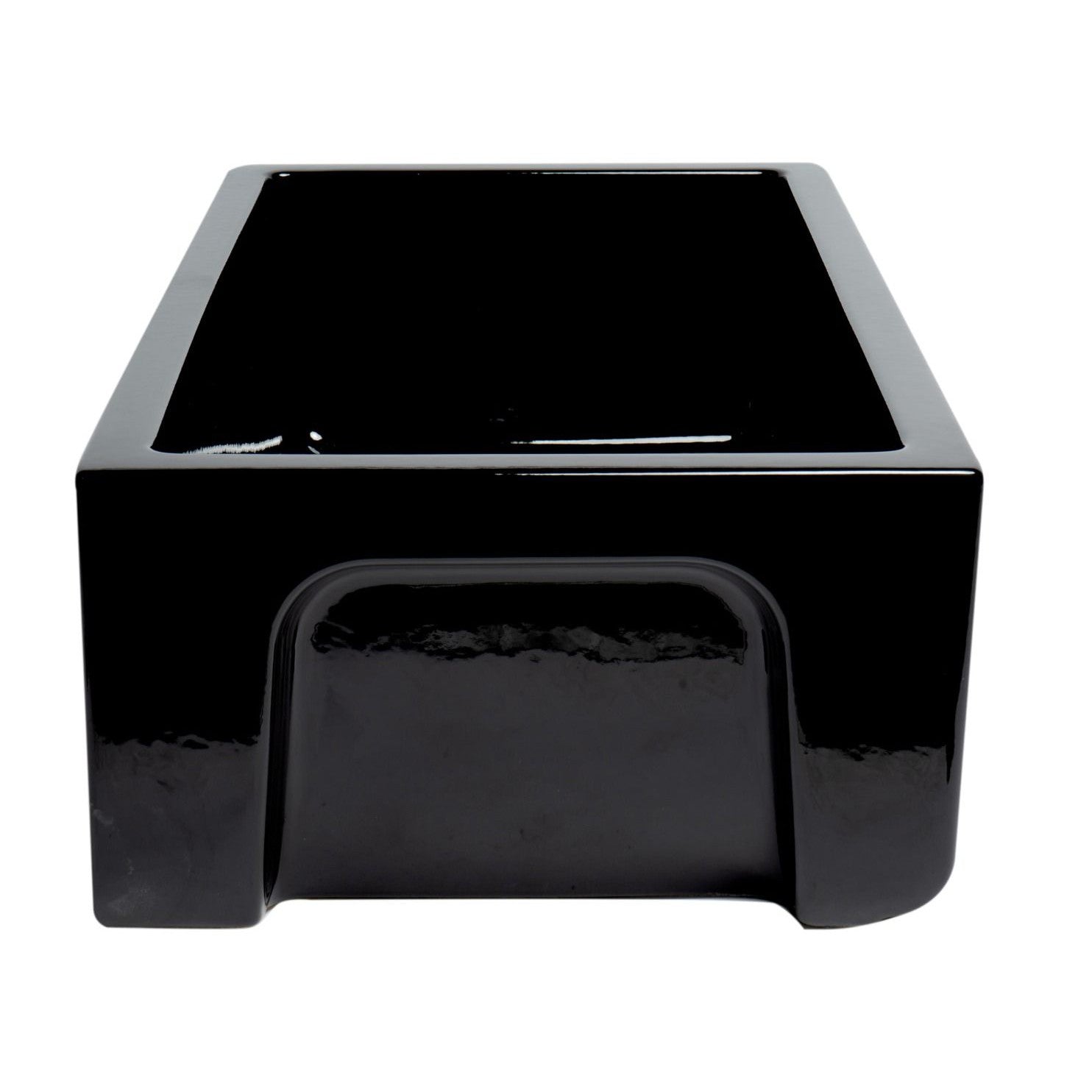 ALFI Brand AB3318HS-BG Black Gloss 33" x 18" Reversible Fluted / Smooth Fireclay Farm Sink