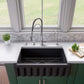 ALFI Brand AB3318HS-BM 33" Black Matte Reversible Smooth / Fluted Single Bowl Fireclay Farm Sink