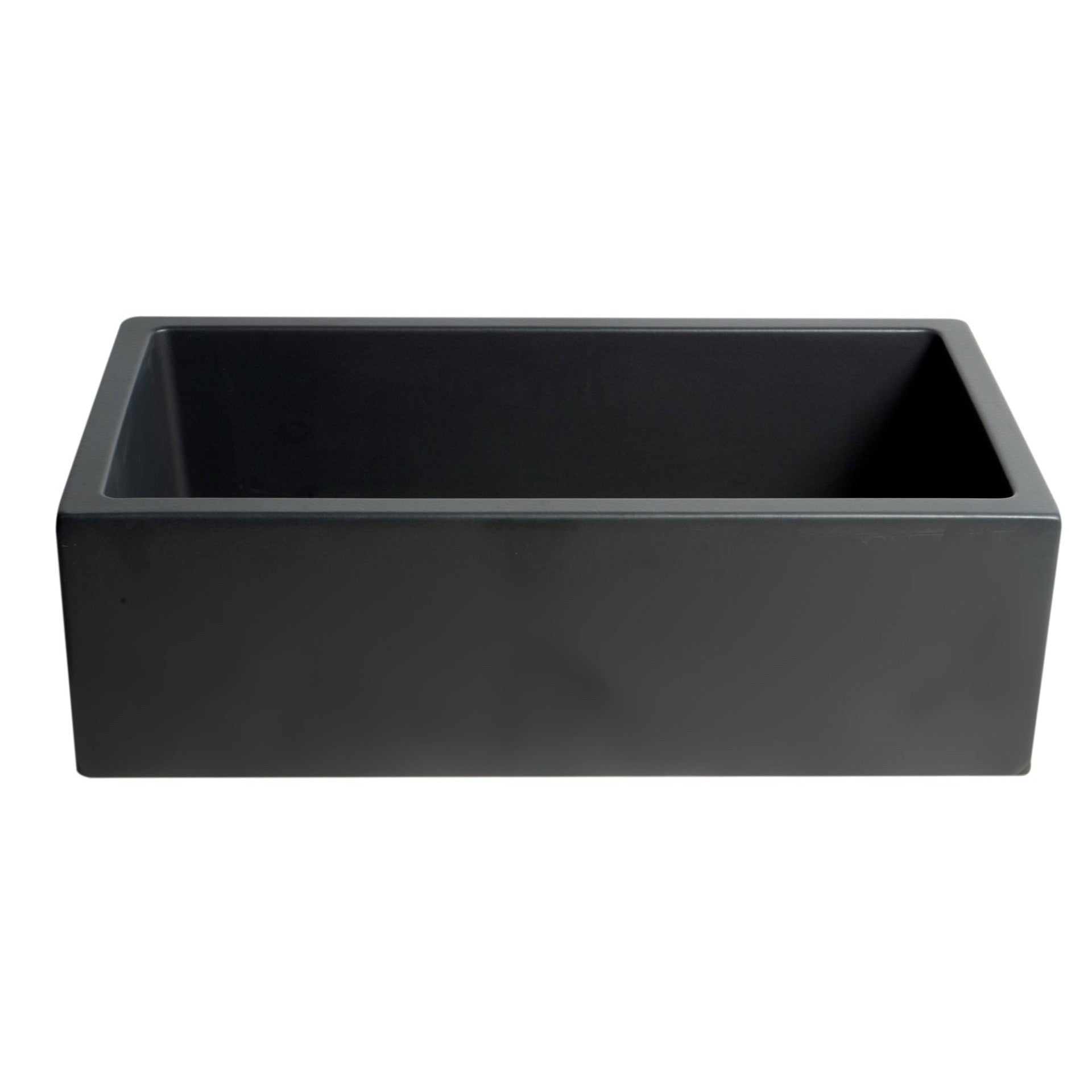 ALFI Brand AB3318HS-BM 33" Black Matte Reversible Smooth / Fluted Single Bowl Fireclay Farm Sink