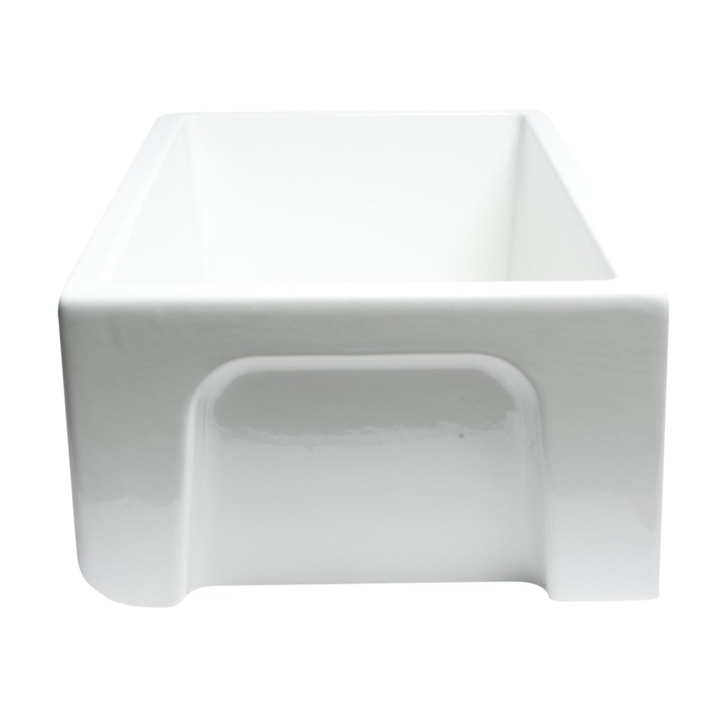 ALFI Brand AB3318HS-W White 33" x 18" Reversible Fluted / Smooth Single Bowl Fireclay Farm Sink