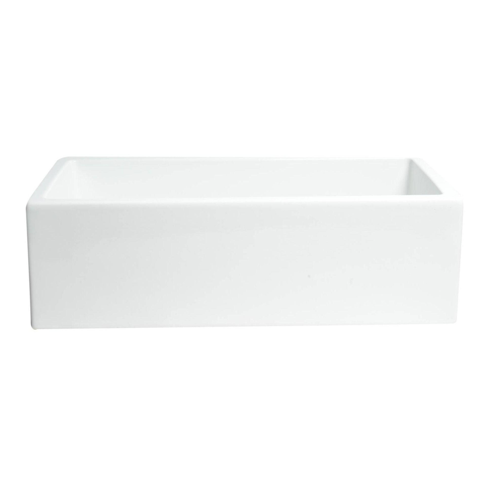 ALFI Brand AB3318HS-W White 33" x 18" Reversible Fluted / Smooth Single Bowl Fireclay Farm Sink