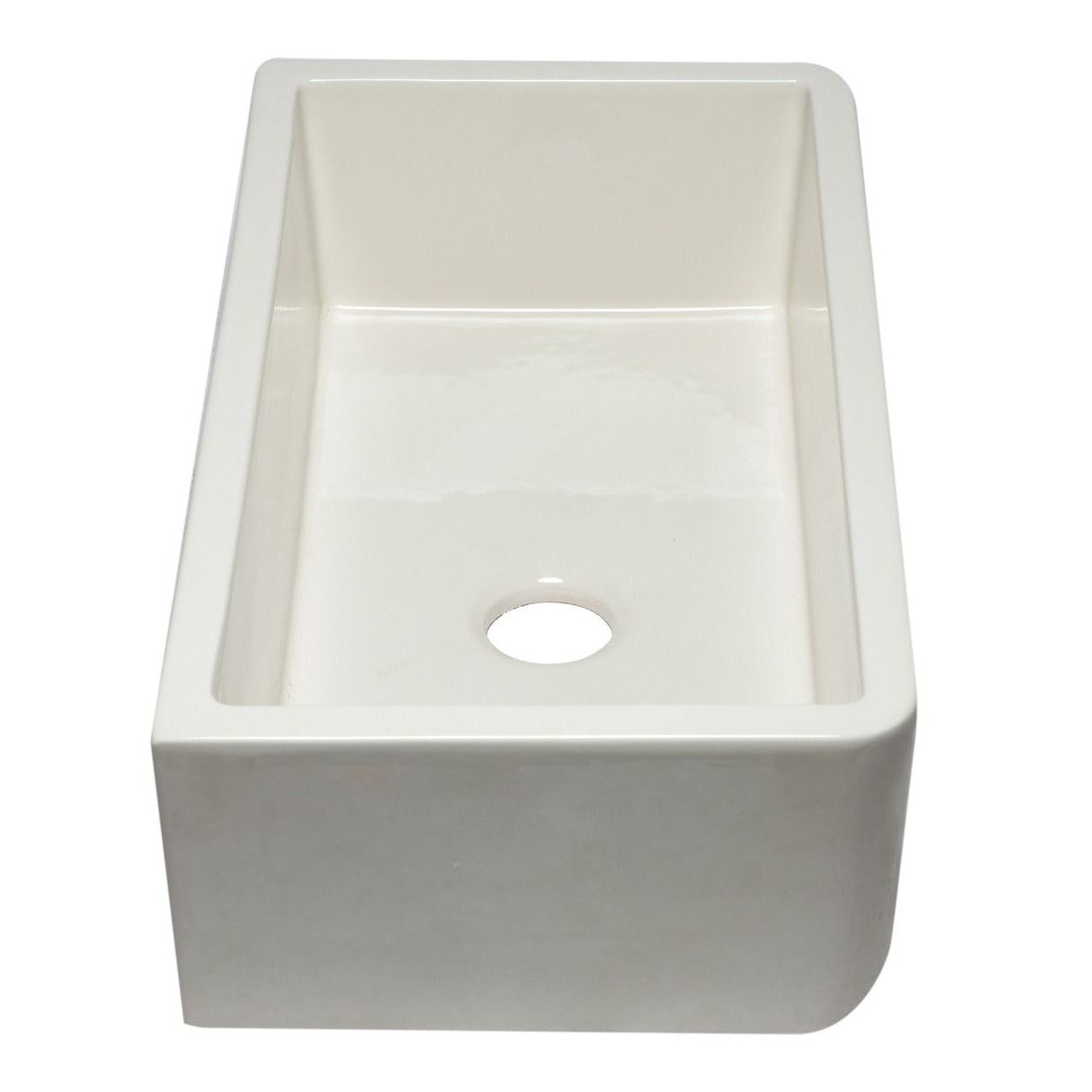 ALFI Brand AB3318SB-B 33" Biscuit Smooth Apron Solid Thick Wall Fireclay Single Bowl Farm Sink