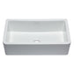 ALFI Brand AB3318SB-W 33" White Smooth Apron Solid Thick Wall Fireclay Single Bowl Farm Sink