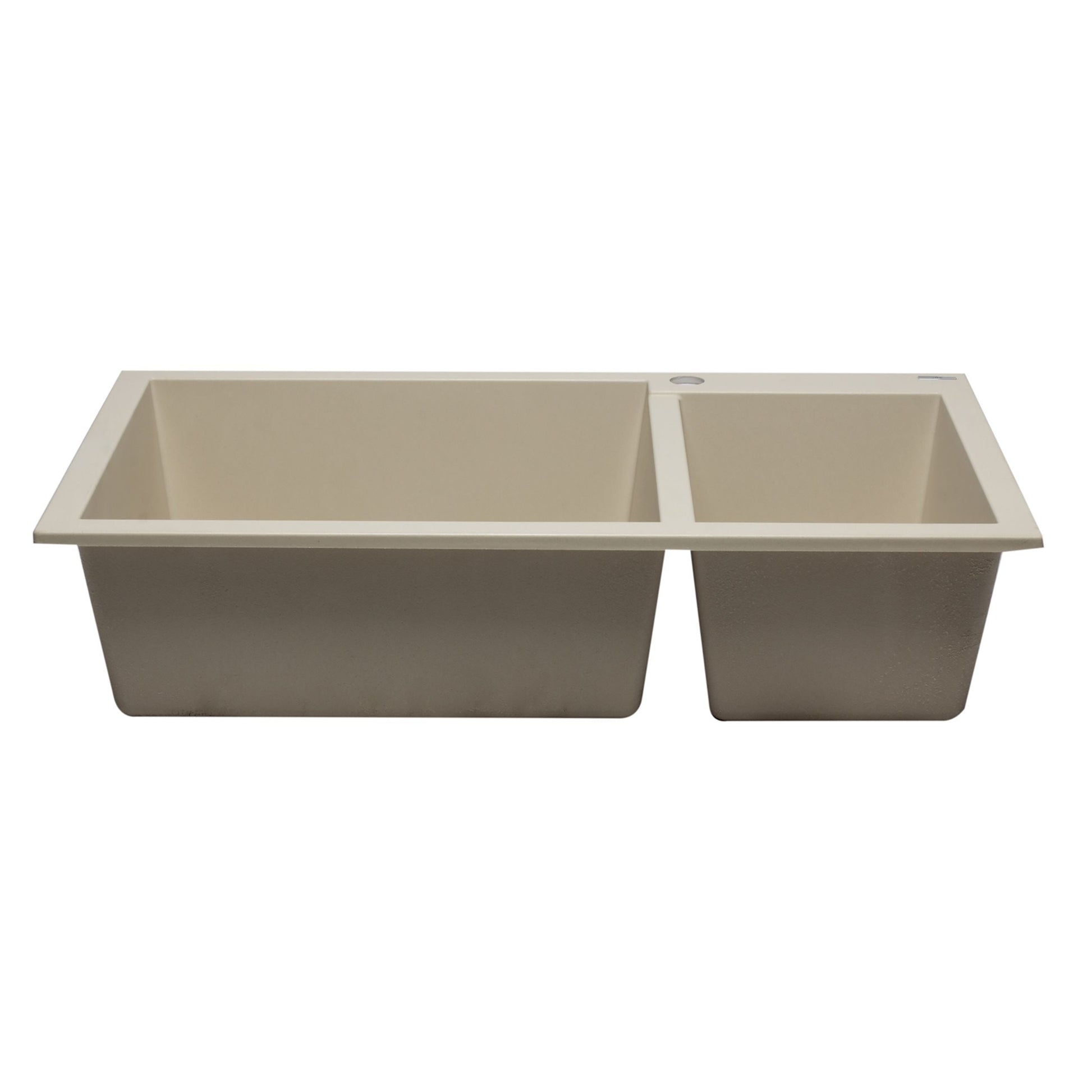 ALFI Brand AB3319DI-B Biscuit 34" Double Bowl Drop In Granite Composite Kitchen Sink