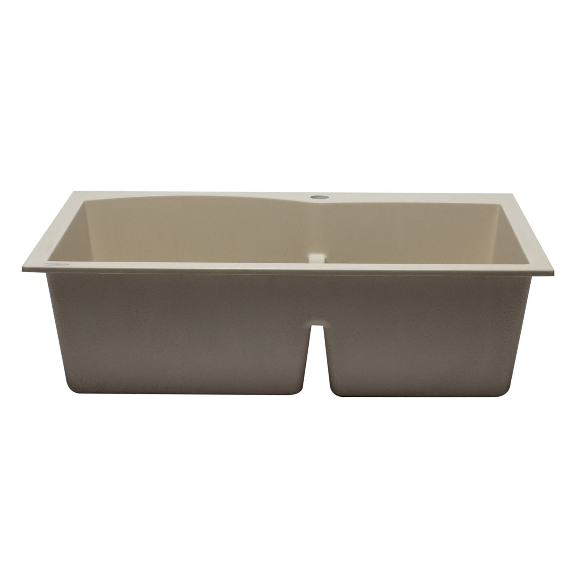 ALFI Brand AB3320DI-B Biscuit 33" Double Bowl Drop In Granite Composite Kitchen Sink