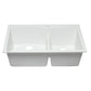 ALFI Brand AB3320DI-W White 33" Double Bowl Drop In Granite Composite Kitchen Sink