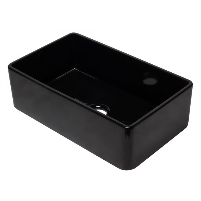 ALFI Brand AB3320SB-BG 33 inch Black Reversible Single Fireclay Farmhouse Kitchen Sink