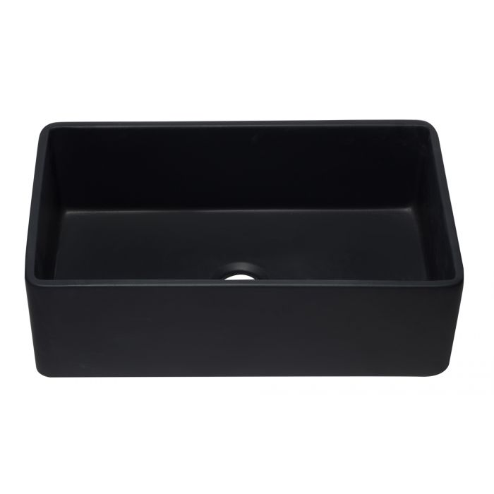 ALFI Brand AB3320SB-BM 33 inch Black Reversible Single Fireclay Farmhouse Kitchen Sink