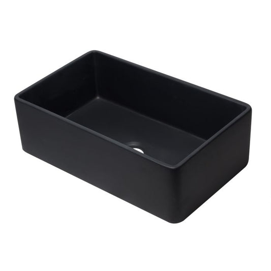 ALFI Brand AB3320SB-BM 33 inch Black Reversible Single Fireclay Farmhouse Kitchen Sink