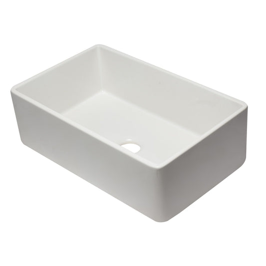 ALFI Brand AB3320SB-W 33 inch White Reversible Single Fireclay Farmhouse Kitchen Sink