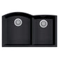 ALFI Brand AB3320UM-BLA Black 33" Double Bowl Undermount Granite Composite Kitchen Sink
