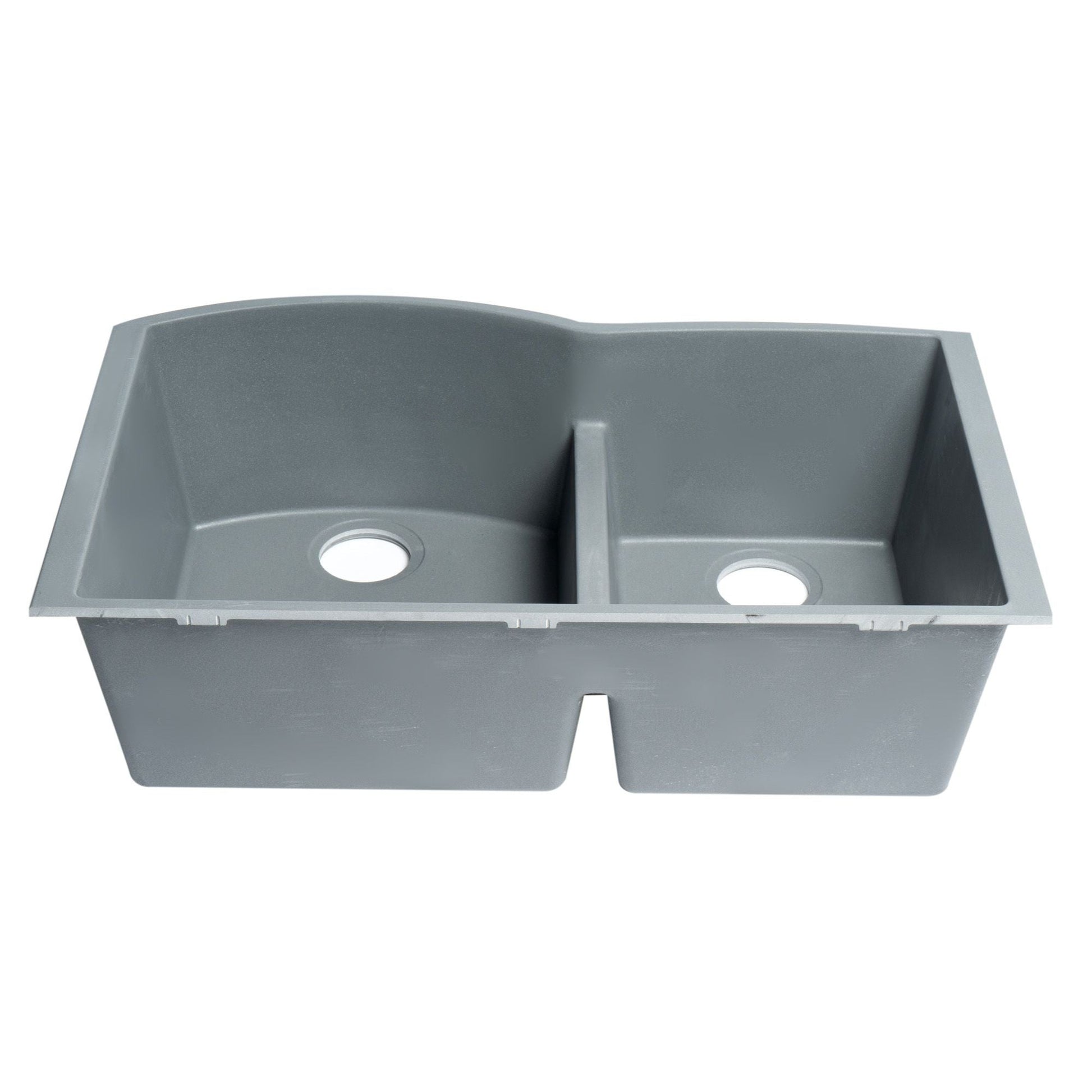 ALFI Brand AB3320UM-T Titanium 33" Double Bowl Undermount Granite Composite Kitchen Sink