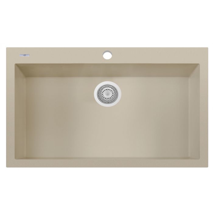 ALFI Brand AB3322DI-B Biscuit 33" Single Bowl Drop In Granite Composite Kitchen Sink