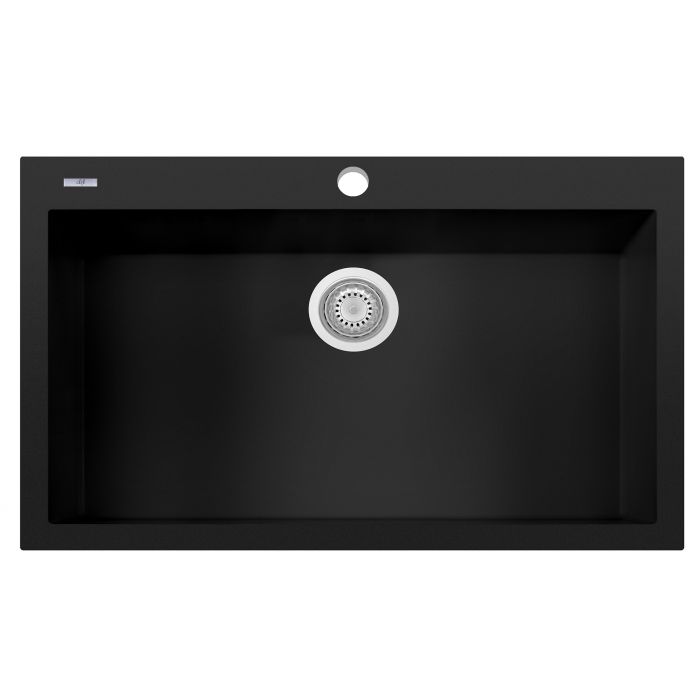 ALFI Brand AB3322DI-BLA Black 33" Single Bowl Drop In Granite Composite Kitchen Sink