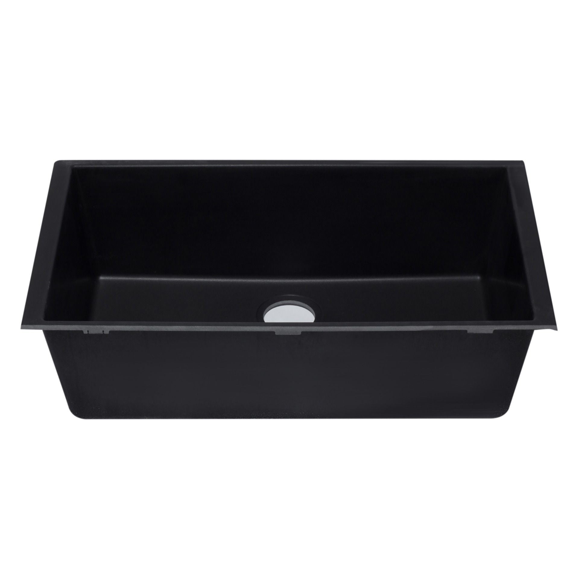ALFI Brand AB3322UM-BLA Black 33" Single Bowl Undermount Granite Composite Kitchen Sink