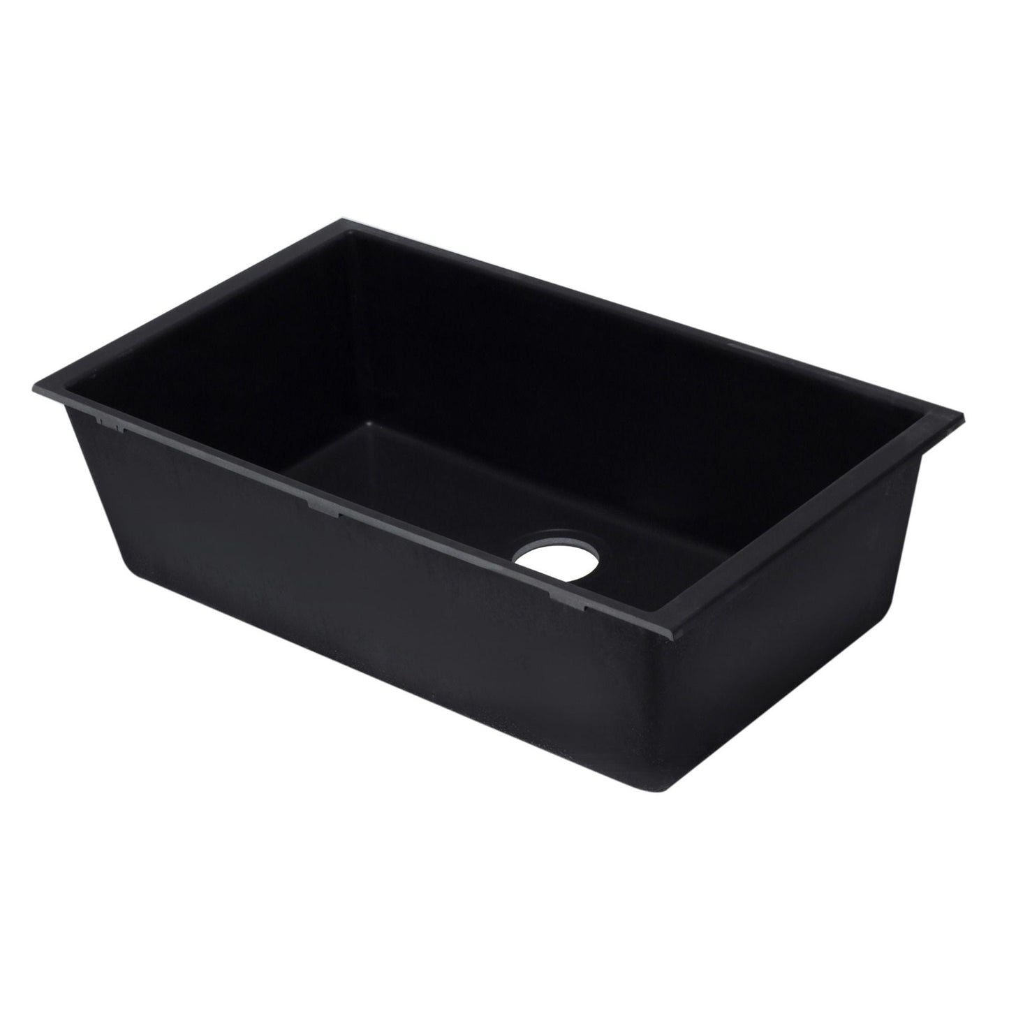 ALFI Brand AB3322UM-BLA Black 33" Single Bowl Undermount Granite Composite Kitchen Sink