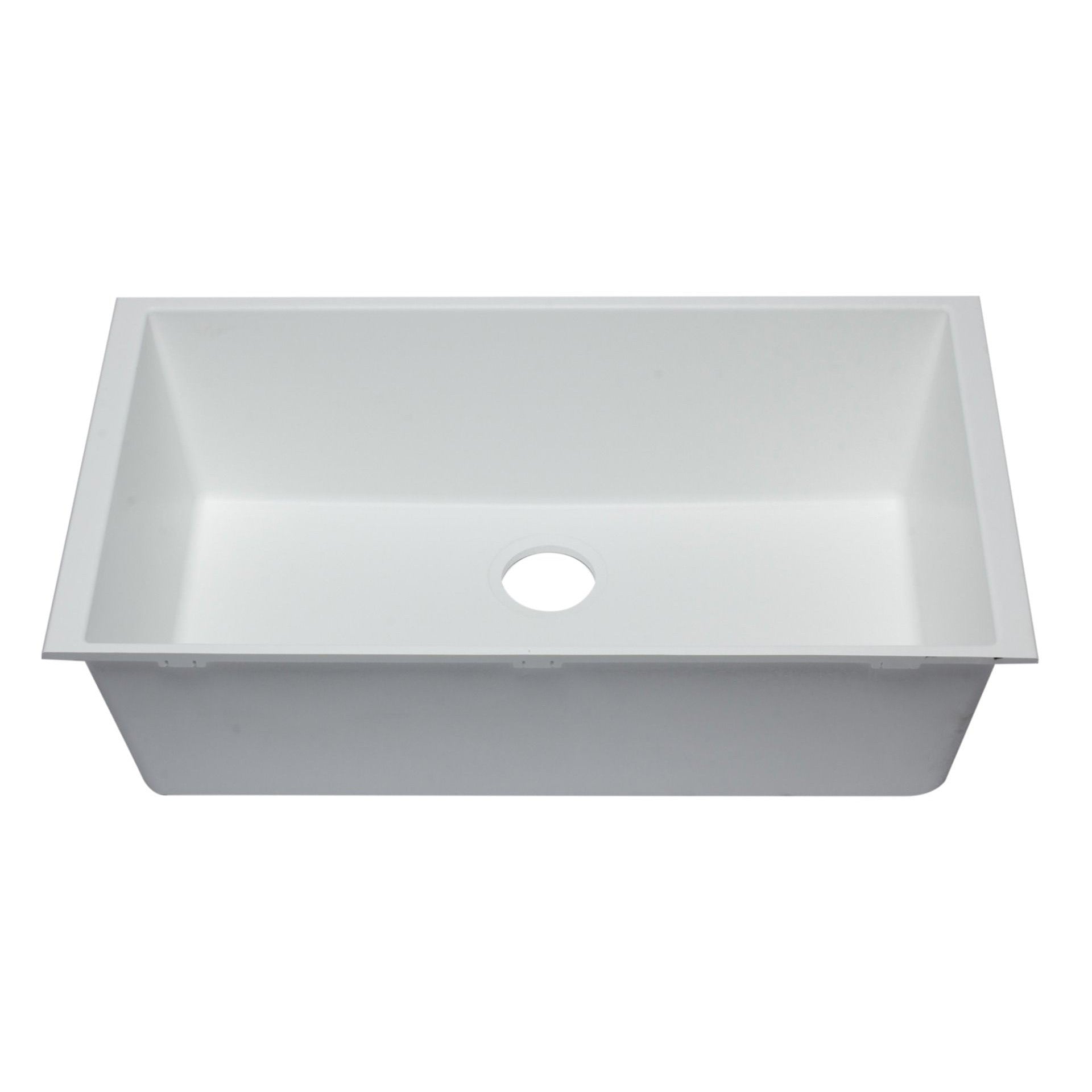 ALFI Brand AB3322UM-W White 33" Single Bowl Undermount Granite Composite Kitchen Sink