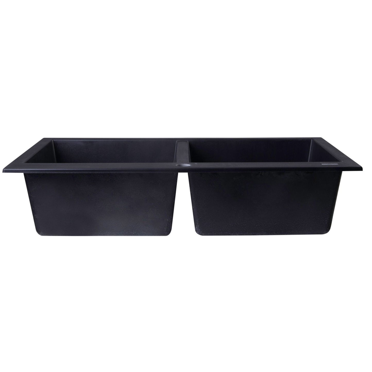 ALFI Brand AB3420DI-BLA Black 34" Drop-In Double Bowl Granite Composite Kitchen Sink