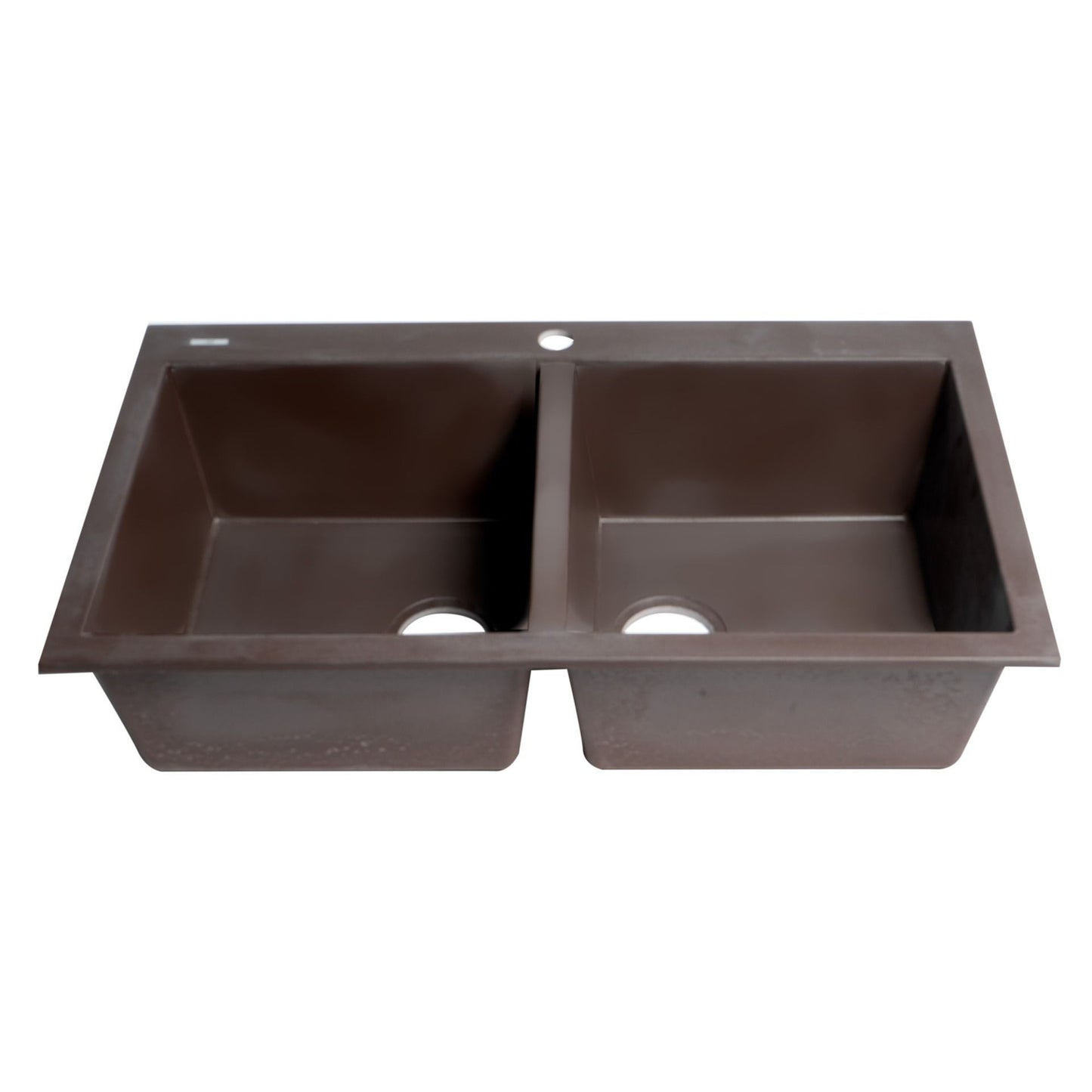 ALFI Brand AB3420DI-C Chocolate 34" Drop-In Double Bowl Granite Composite Kitchen Sink