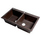 ALFI Brand AB3420DI-C Chocolate 34" Drop-In Double Bowl Granite Composite Kitchen Sink