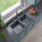 ALFI Brand AB3420DI-T Titanium 34" Drop-In Double Bowl Granite Composite Kitchen Sink