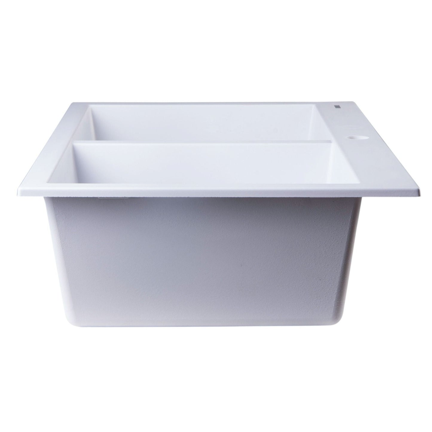 ALFI Brand AB3420DI-W White 34" Drop-In Double Bowl Granite Composite Kitchen Sink