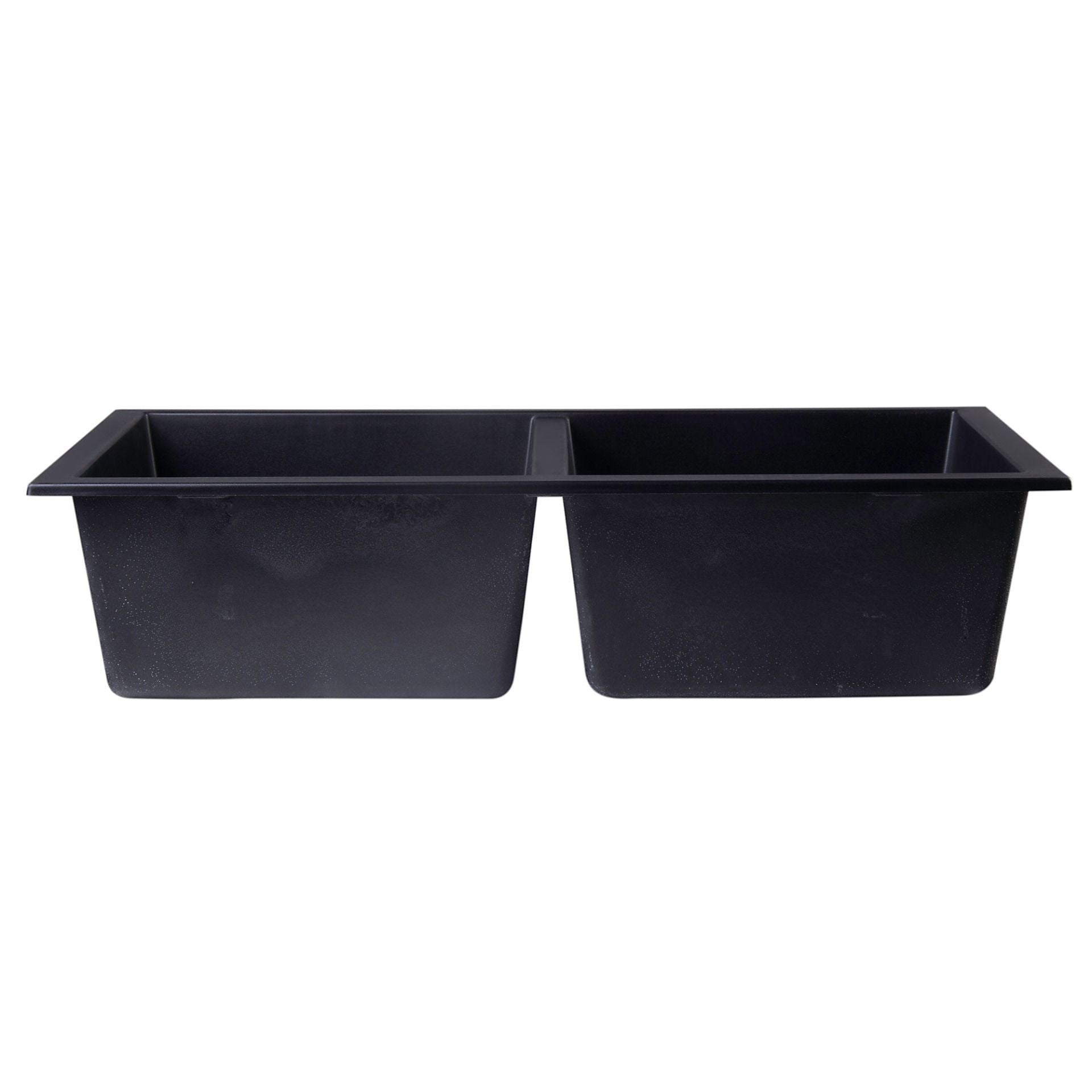 ALFI Brand AB3420UM-BLA Black 34" Undermount Double Bowl Granite Composite Kitchen Sink