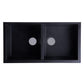 ALFI Brand AB3420UM-BLA Black 34" Undermount Double Bowl Granite Composite Kitchen Sink