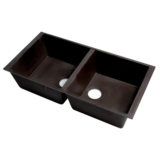 ALFI Brand AB3420UM-C Chocolate 34" Undermount Double Bowl Granite Composite Kitchen Sink