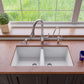 ALFI Brand AB3420UM-W White 34" Undermount Double Bowl Granite Composite Kitchen Sink