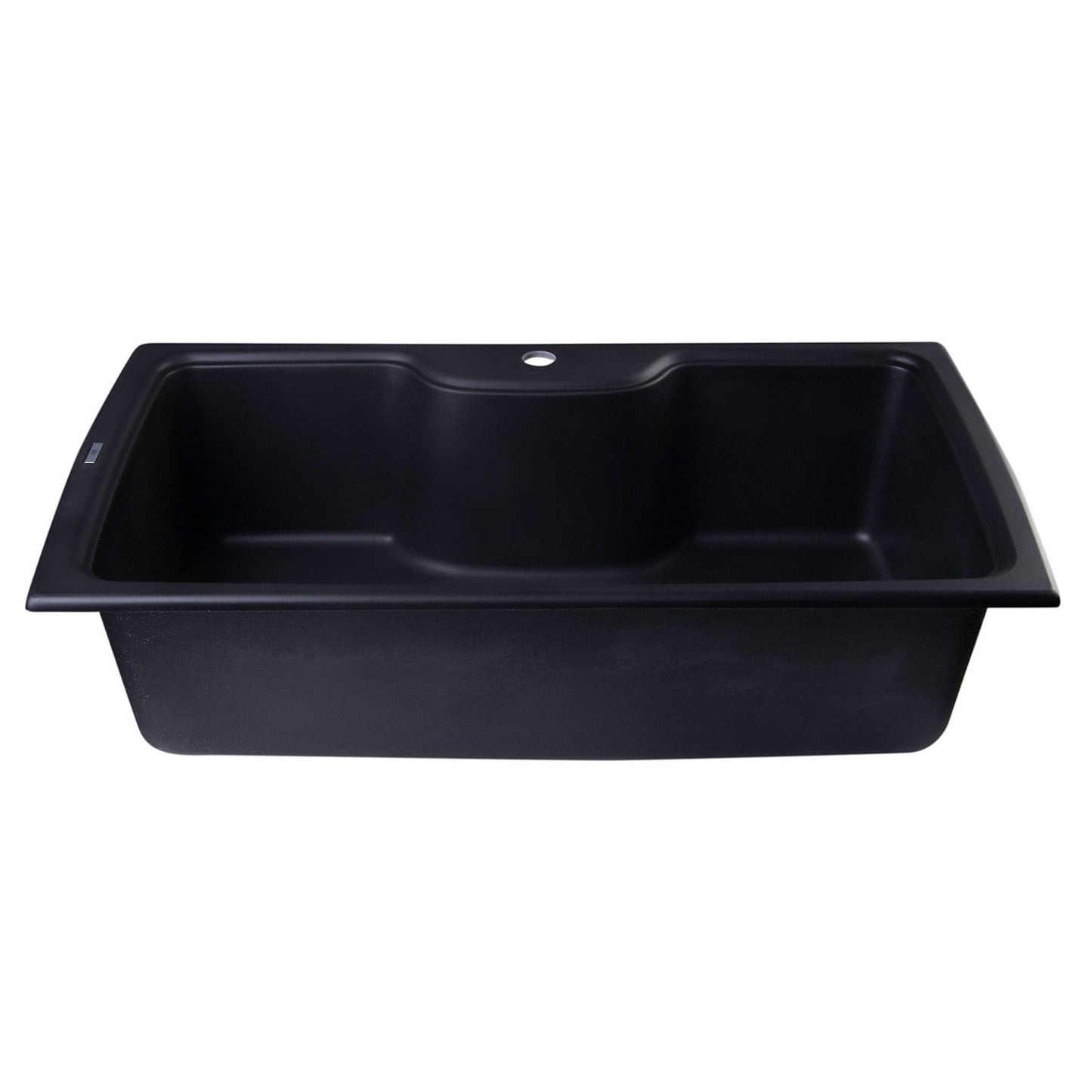 ALFI Brand AB3520DI-BLA Black 35" Drop-In Single Bowl Granite Composite Kitchen Sink