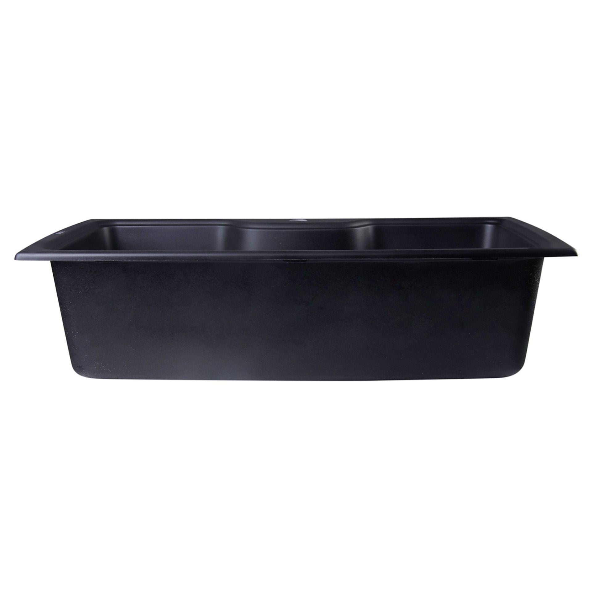 ALFI Brand AB3520DI-BLA Black 35" Drop-In Single Bowl Granite Composite Kitchen Sink