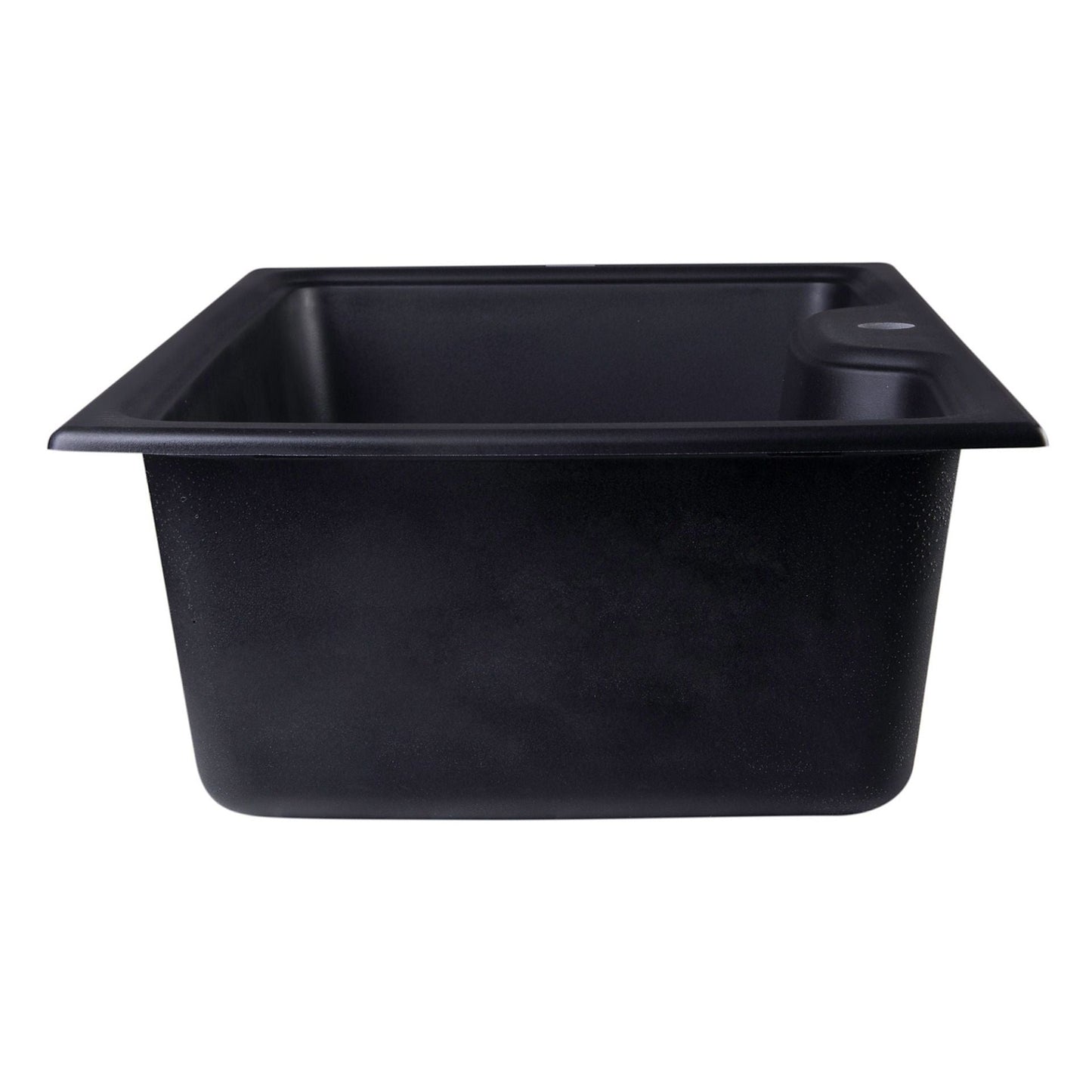 ALFI Brand AB3520DI-BLA Black 35" Drop-In Single Bowl Granite Composite Kitchen Sink